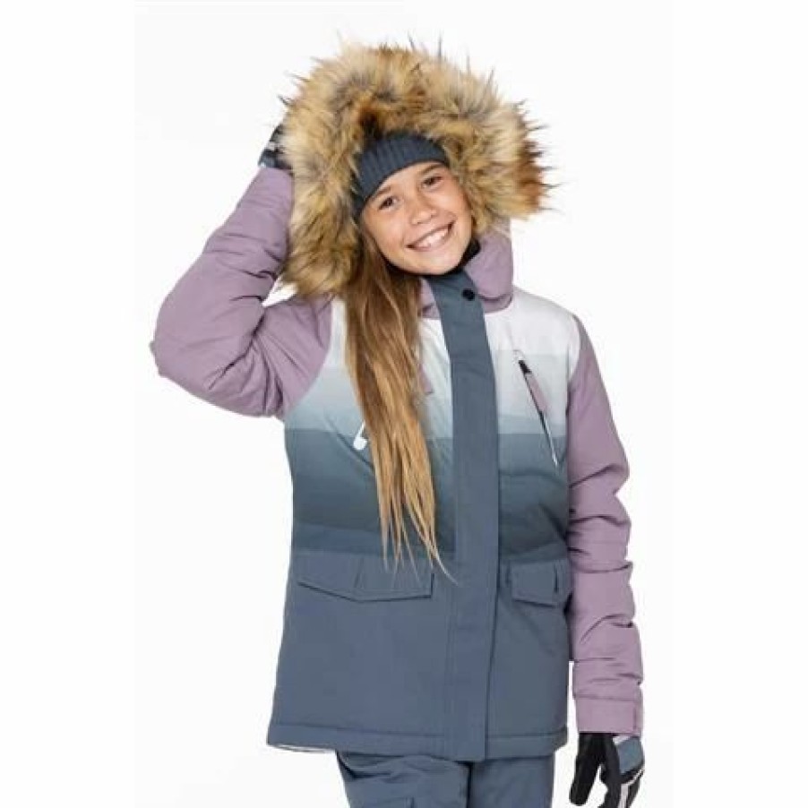 Kids * | 686 Ceremony Insulated Jacket Girl'S Dusty Orchid Mountain Sunset