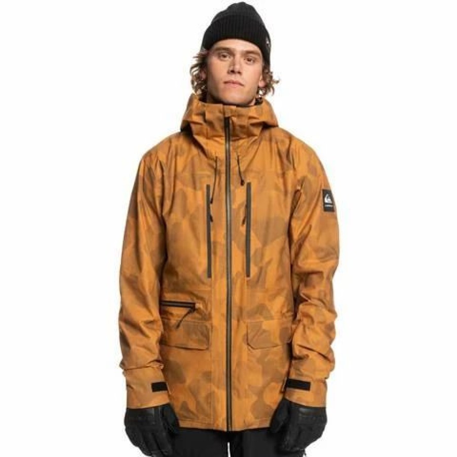 Men * | Quiksilver S Carlson Stretch Quest Jacket Men'S Buckthorn Brown Fade Out Camo (Cnr1)