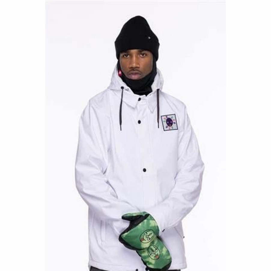 Men * | 686 Waterproof Coaches Jacket Men'S White