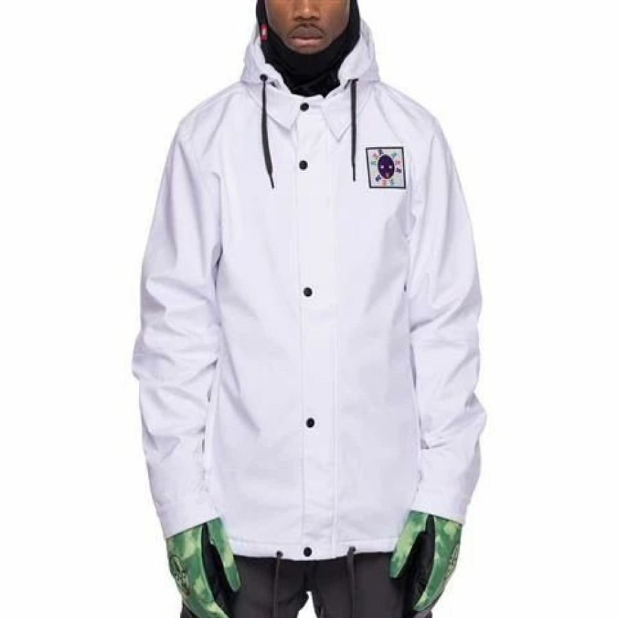 Men * | 686 Waterproof Coaches Jacket Men'S White