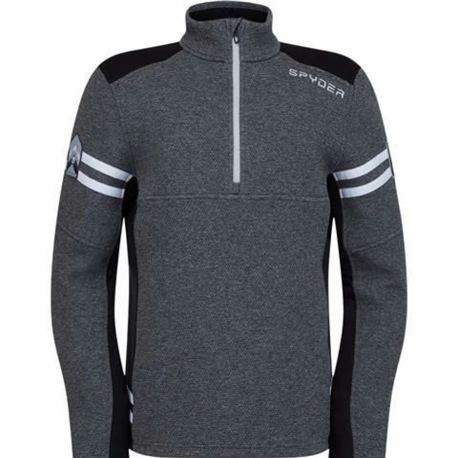 Men * | Spyder Wengen Half Zip Fleece Jacket Men'S Ebony