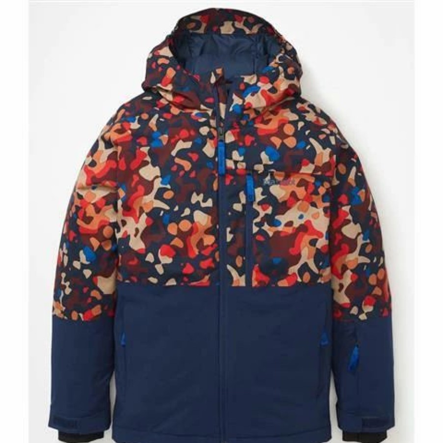 Kids * | Marmot Snowline Jacket Youth Shetland Tech Camo / Arctic Navy