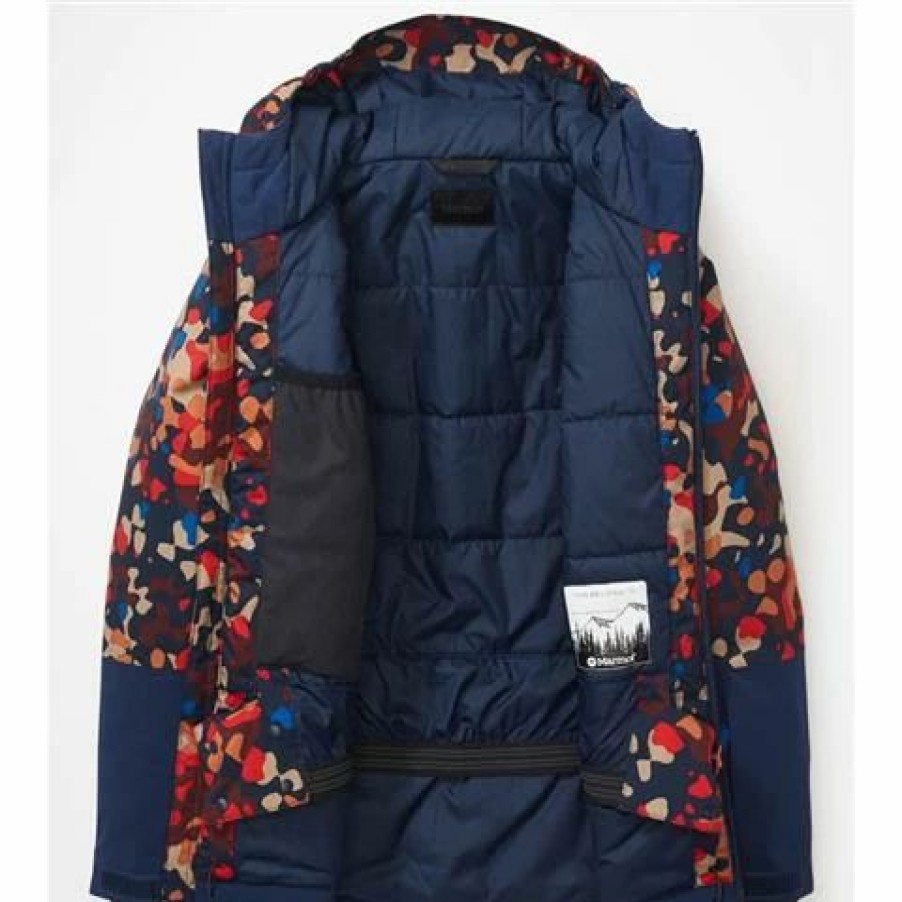 Kids * | Marmot Snowline Jacket Youth Shetland Tech Camo / Arctic Navy