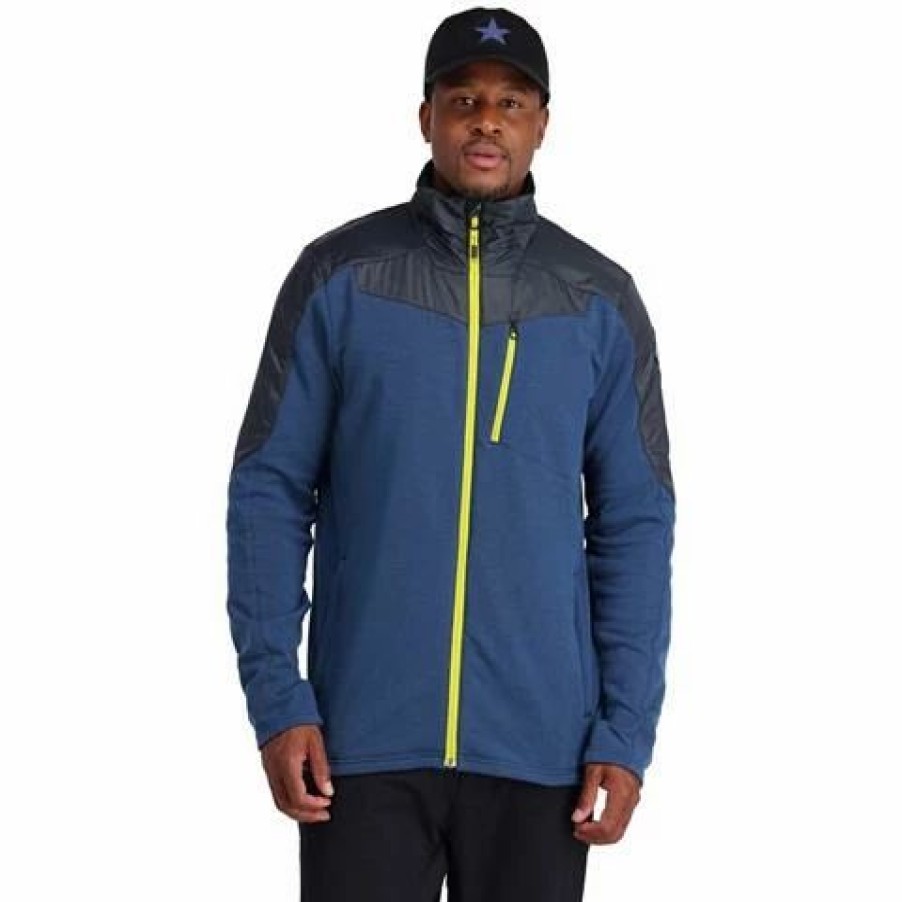 Men * | Spyder Leader Graphene Jacket Men'S 2023 Model Abyss Citron